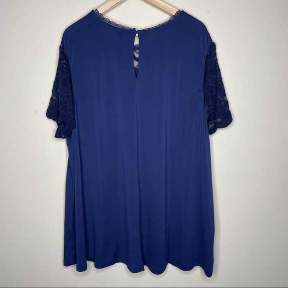 🆕 Torrid | Studio Knit Lace Yoke Crew Neck Top - Picture 4 of 5